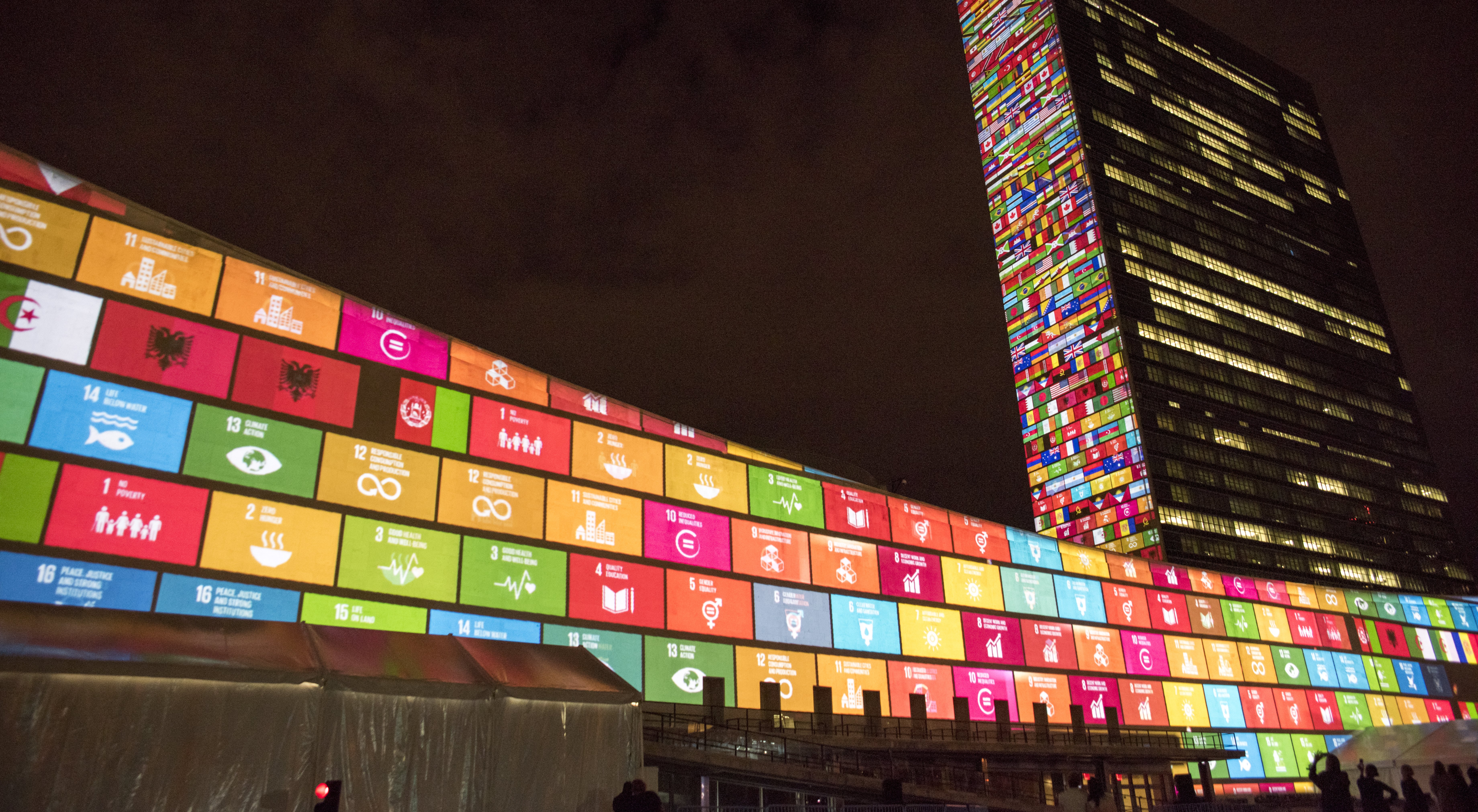 VN gebouw met SDG's