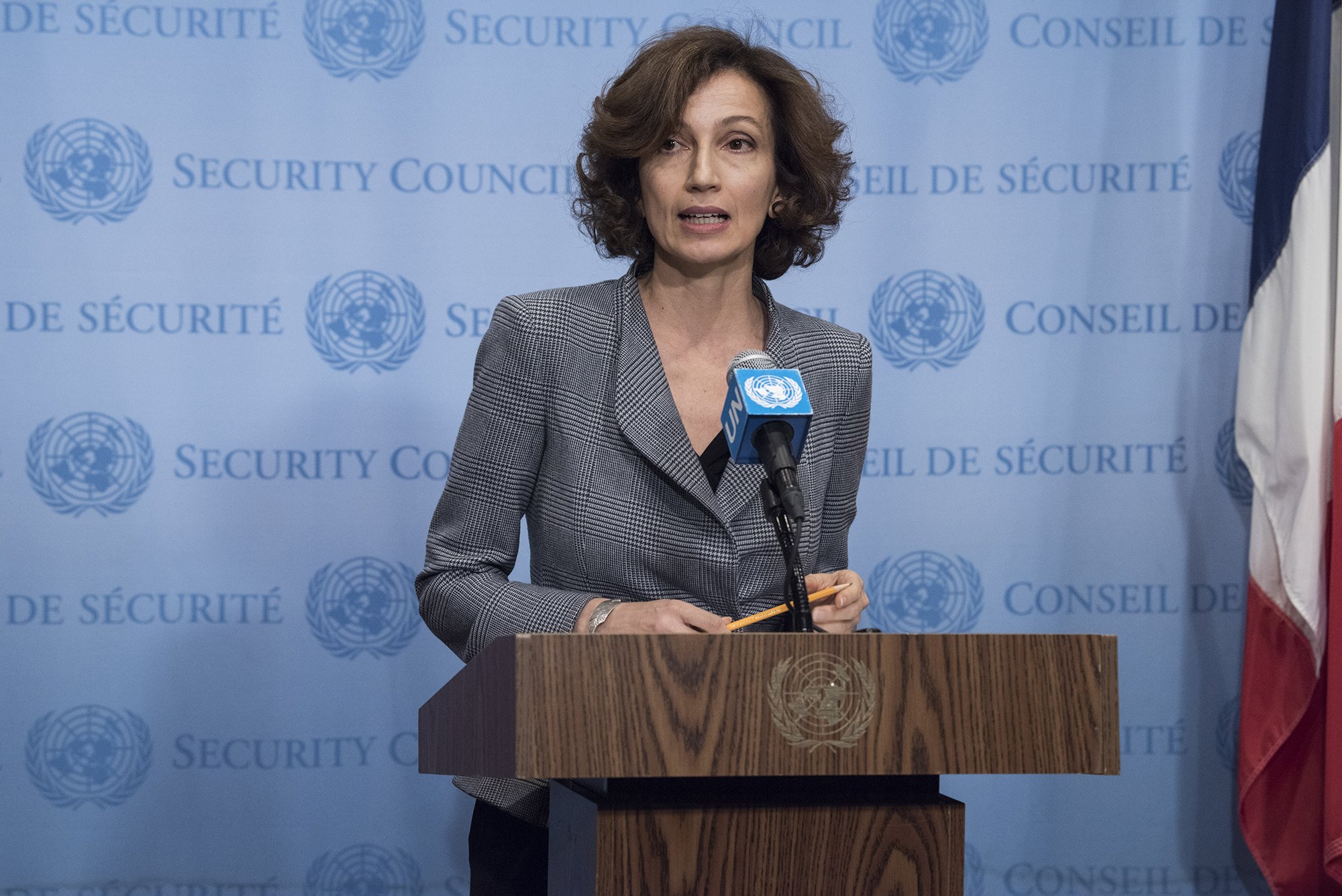 Audrey Azoulay, de nieuwe directeur-generaal van Unesco. (UN Photo/Kim Haughton)
