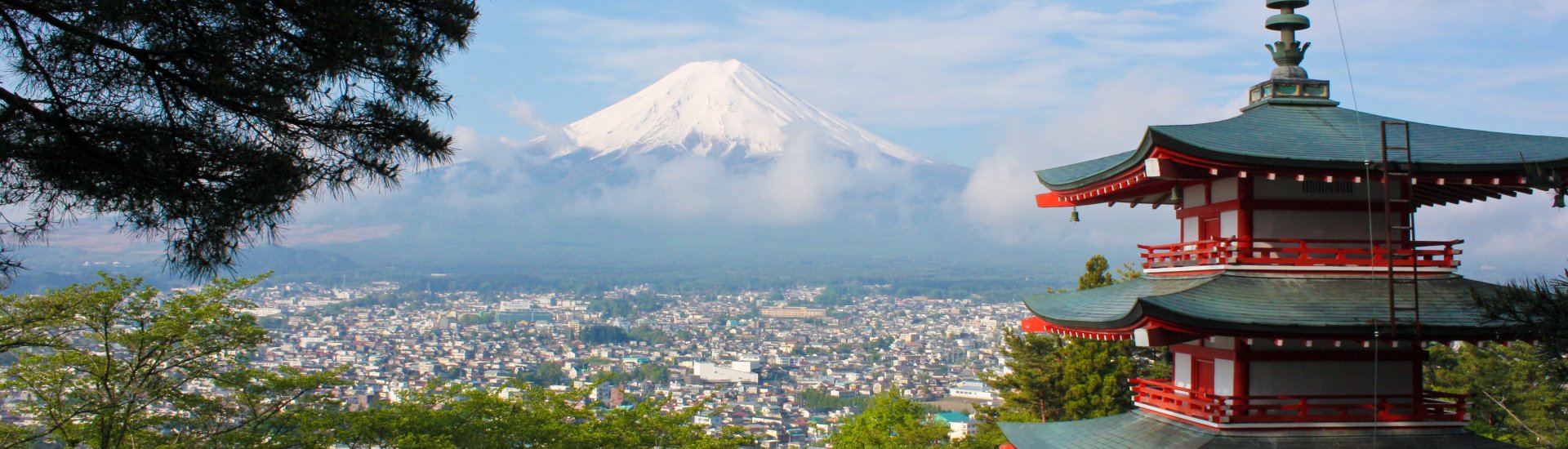 Zicht op Mount Fuji, Japan
