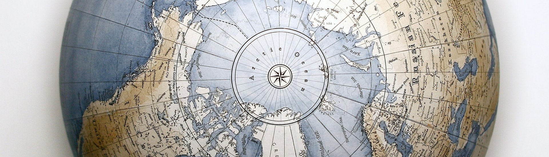 Globe van bovenaf gezien