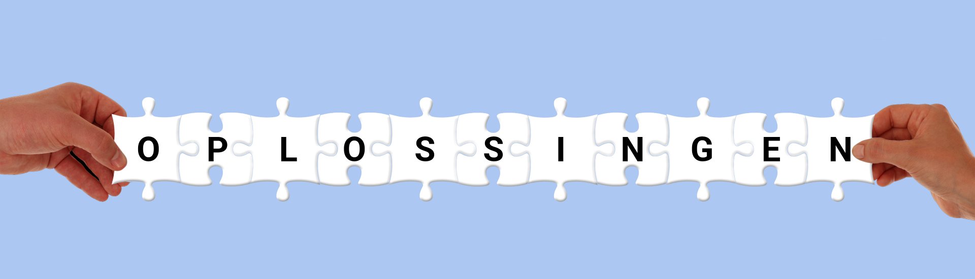Puzzelstukjes met de tekst 'oplossingen'. (Foto: Gerd Altman | CC/Pixabay.com | Bewerkingen NL Unesco Commissie)
