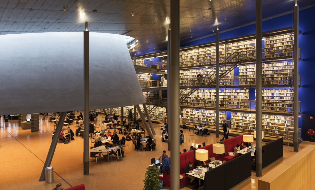 Foto van de Universiteitsbibliotheek in Delft. (Foto: Jan Sluijter)