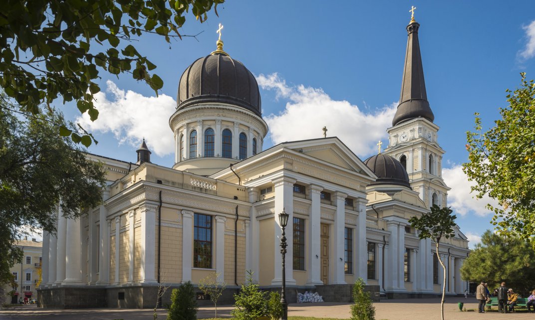 De Transfiguratiekathedraal van Odessa in beter tijden. 