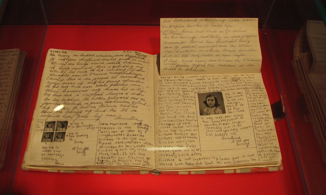 Fragment van het Dagboek van Anne Frank. (Foto: Wikimedia Commons)