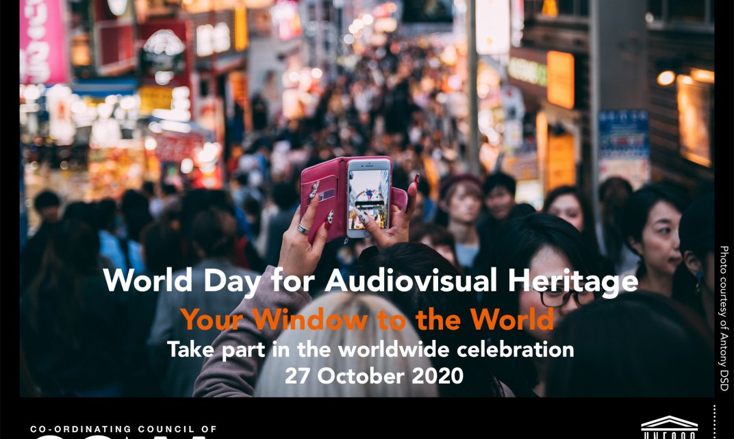 Flyer voor de Werelddag voor audiovisueel erfgoed