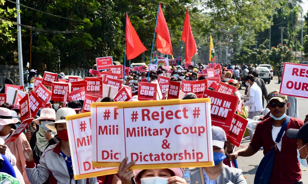 Demonstratie in Myanmar